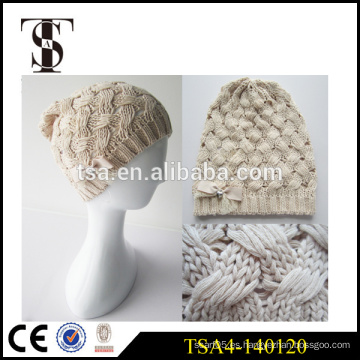 La aduana acepta el sombrero del invierno del knit del ganchillo sombreros del invierno de las señoras de la alta calidad